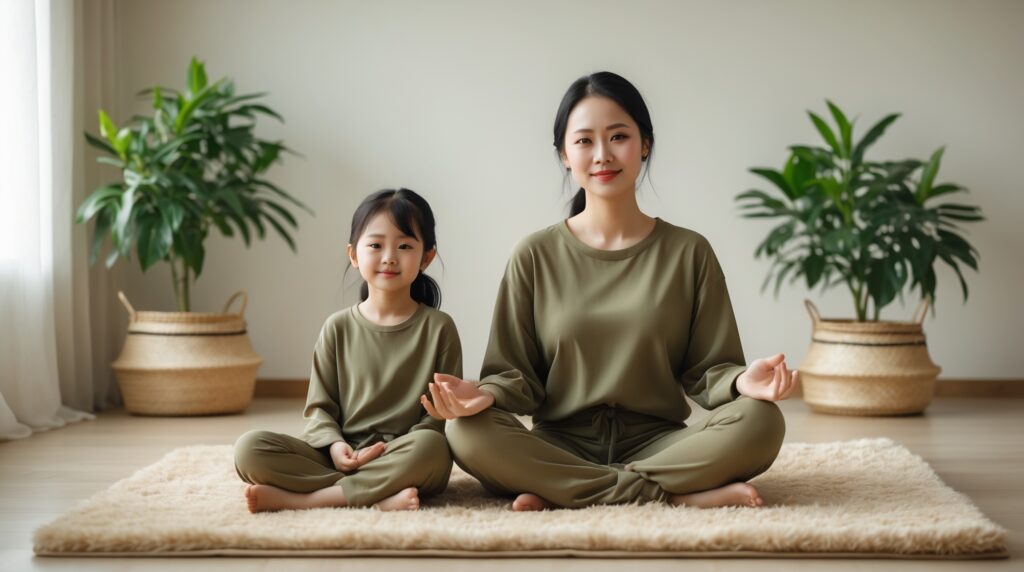 Parent and child meditating together Modelling healthy emotional expression helps children develop their own coping mechanisms. Supporting Your Child’s Emotional Health